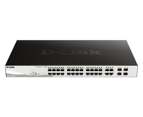 Switch Smart D-Link DGS-1210-28P · 24 puertos Gigabit PoE · 4 SFP · Capa 2