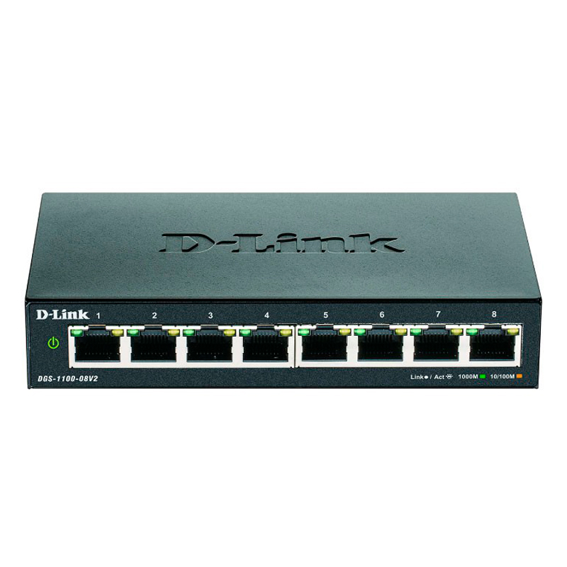 Switch Easy Smart D-Link DGS-1100-08V2 · 8 puertos Gigabit