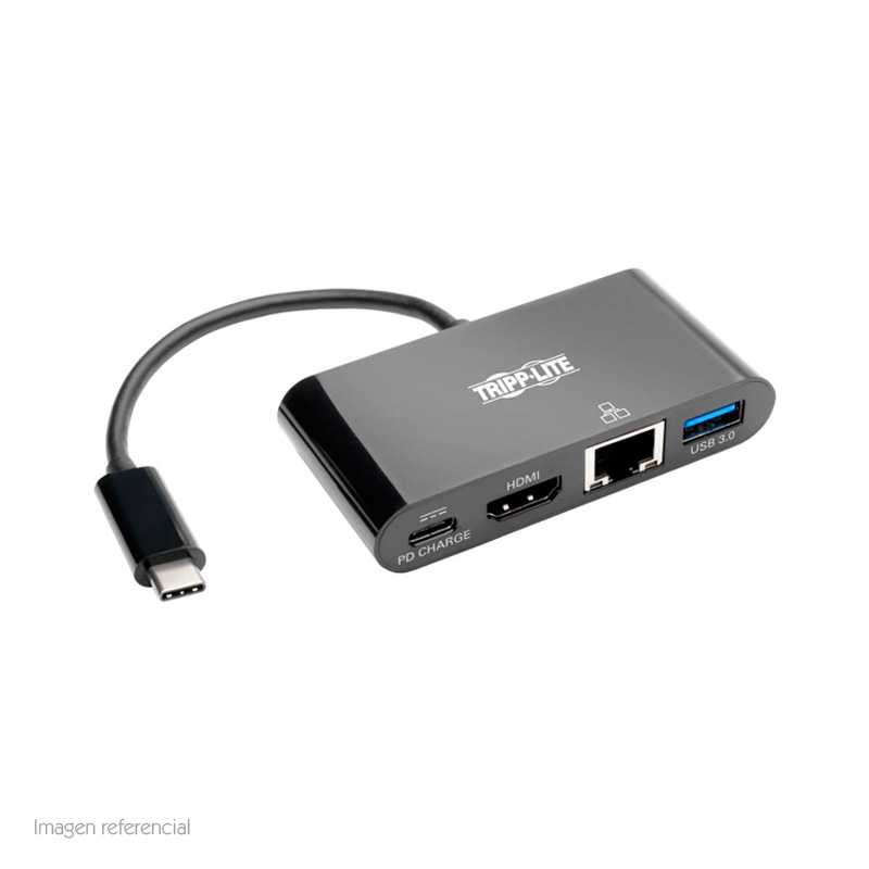 Adaptador Tripp Lite U444-06N-HGUB-C · USB-C a HDMI · USB · Gigabit Ethernet · Carga PD