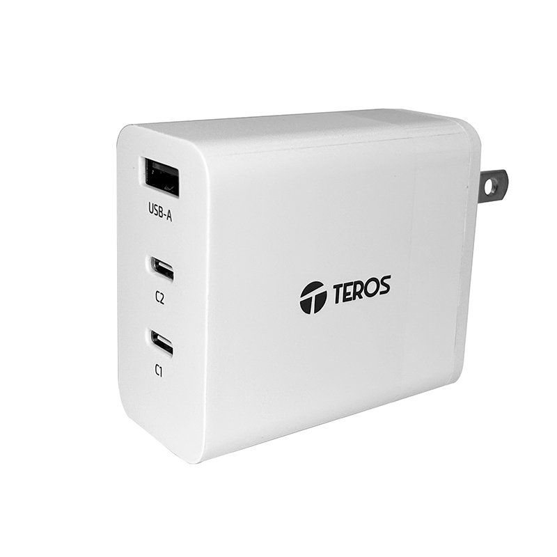 Cargador Teros TE-70207W · GaN · 65W PD · USB-A/USB-C · Blanco