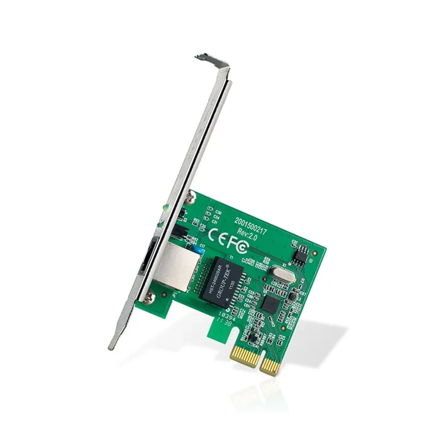 Adaptador PCIe TP-LINK Ethernet Gigabit 10/100/1000Mbps, puerto RJ45, interfaz PCI Express, auto-negociación, Wake-on-LAN, IEEE 802.3/802.3u/802.3ab.