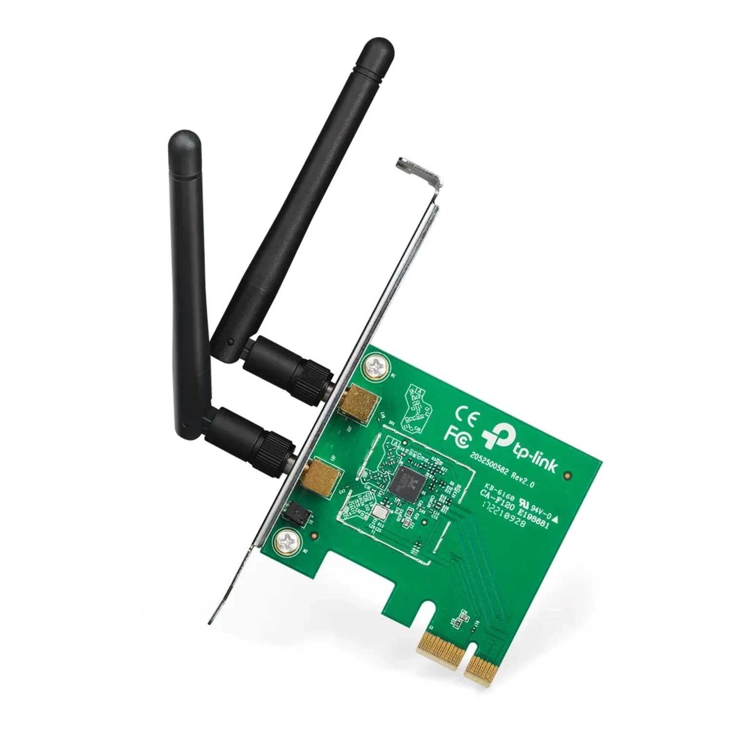 Adaptador PCIe TP-LINK WiFi 4 N300 single band (2.4GHz), hasta 300Mbps, 2 antenas externas, interfaz PCI Express, MIMO 2×2, WPA/WPA2.