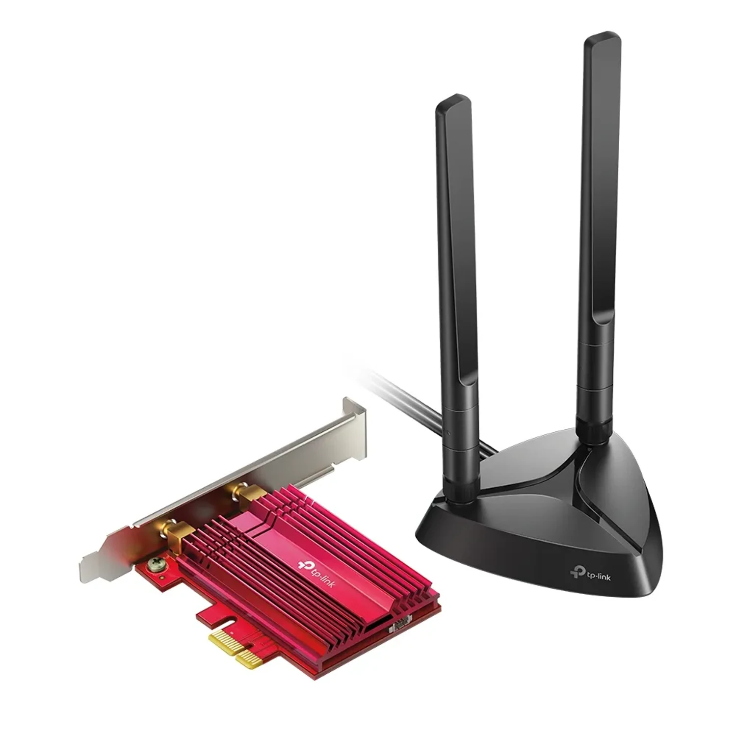 Adaptador PCIe TP-LINK WiFi 6 AX3000 dual band (5GHz/2.4GHz) + Bluetooth 5.0, hasta 3000Mbps, 2 antenas externas, MU-MIMO, OFDMA, WPA3.