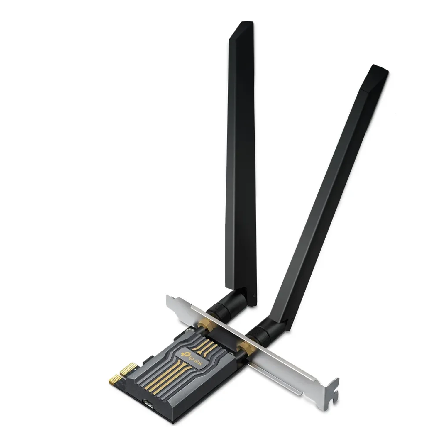 Adaptador PCIe TP-LINK WiFi 7 BE6500 tribanda (6GHz/5GHz/2.4GHz), hasta 6500Mbps, 2 antenas alta ganancia, Bluetooth 5.4, MU-MIMO, OFDMA, WPA3.
