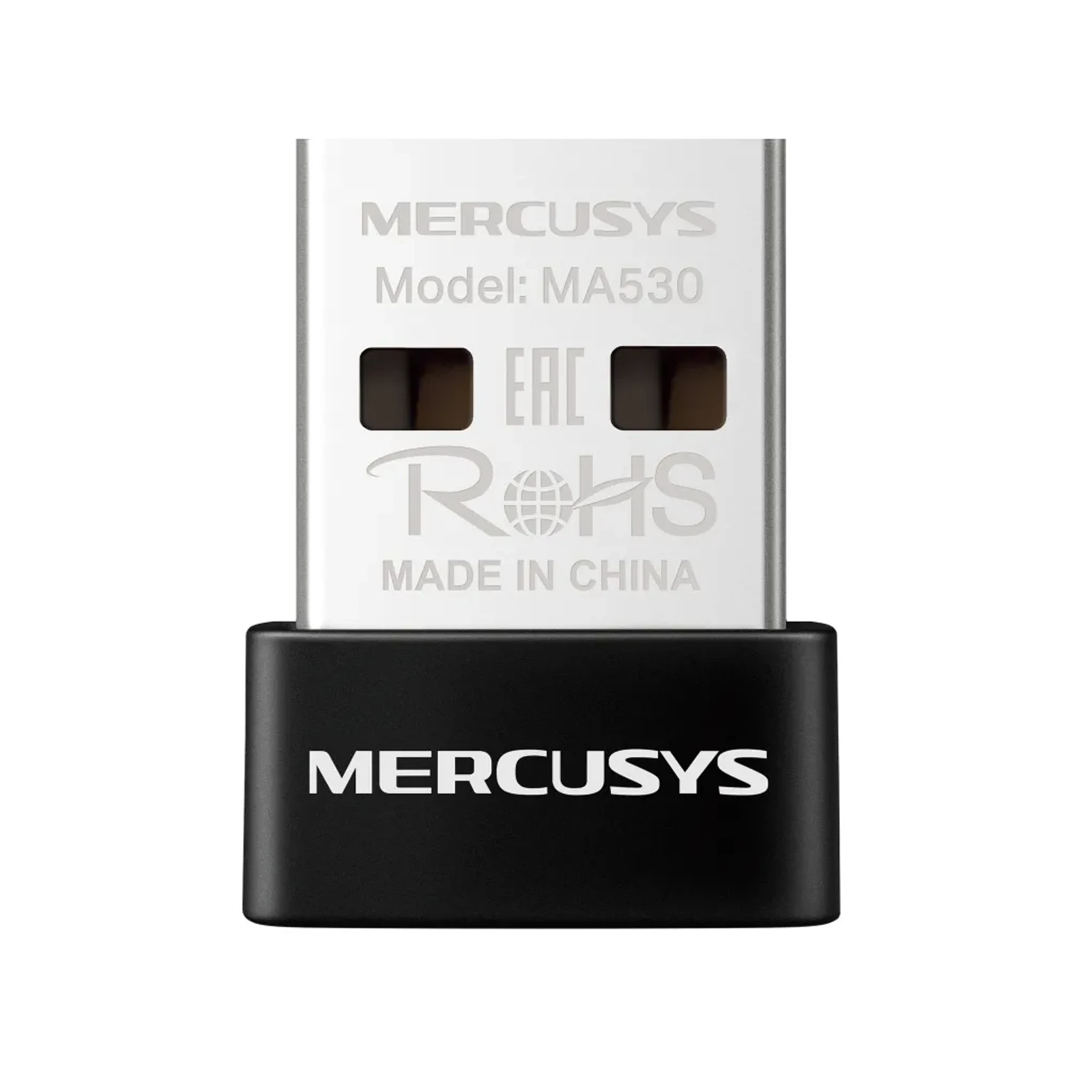 Adaptador USB MERCUSYS Bluetooth 5.3 nano, USB 2.0, conexión inalámbrica, alta velocidad, bajo consumo, compatibilidad multiversión, tamaño compacto.