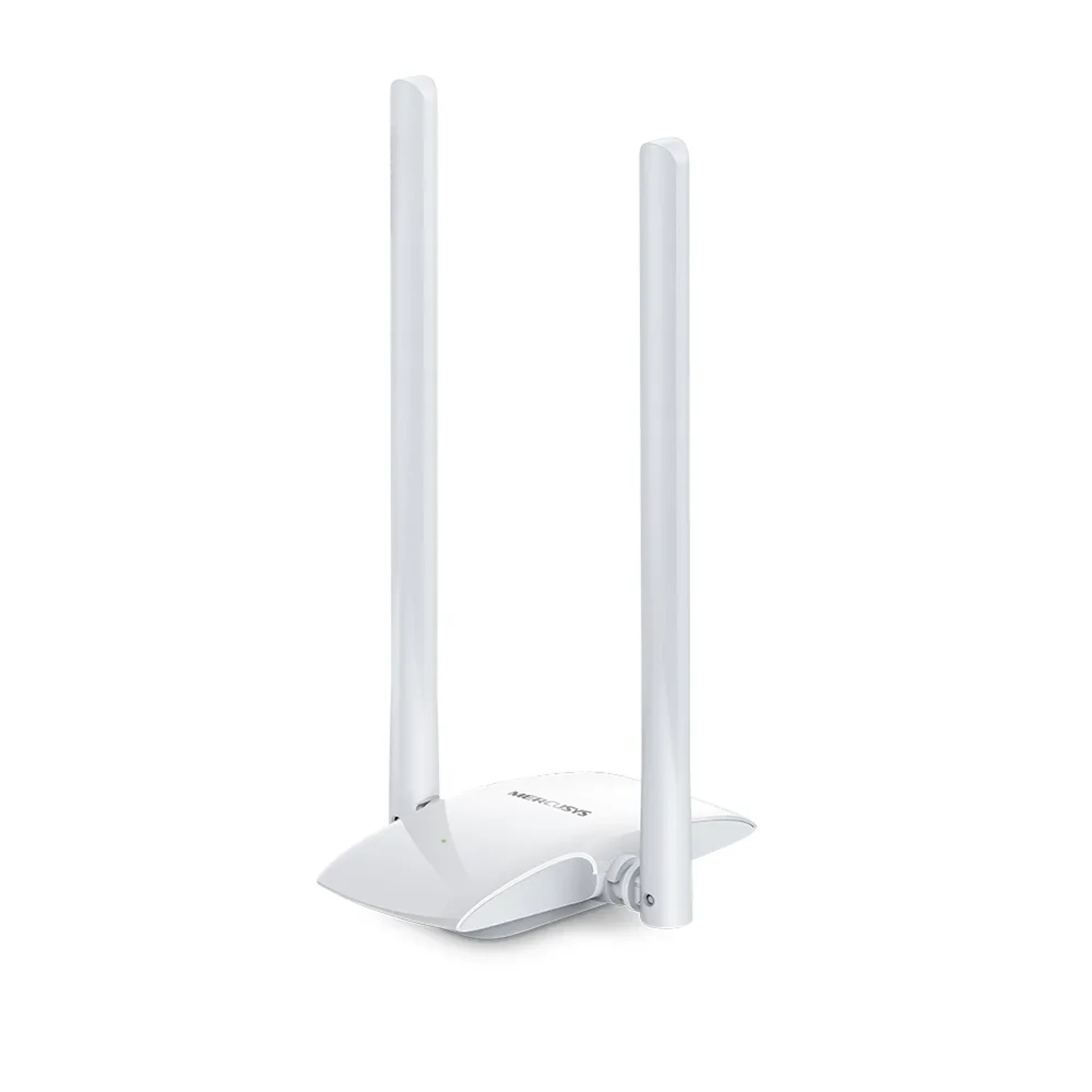 Adaptador USB MERCUSYS WiFi 4 N300 single band (2.4GHz), hasta 300Mbps, 2 antenas 5dBi, USB 2.0, 2×2 MIMO, alta ganancia.