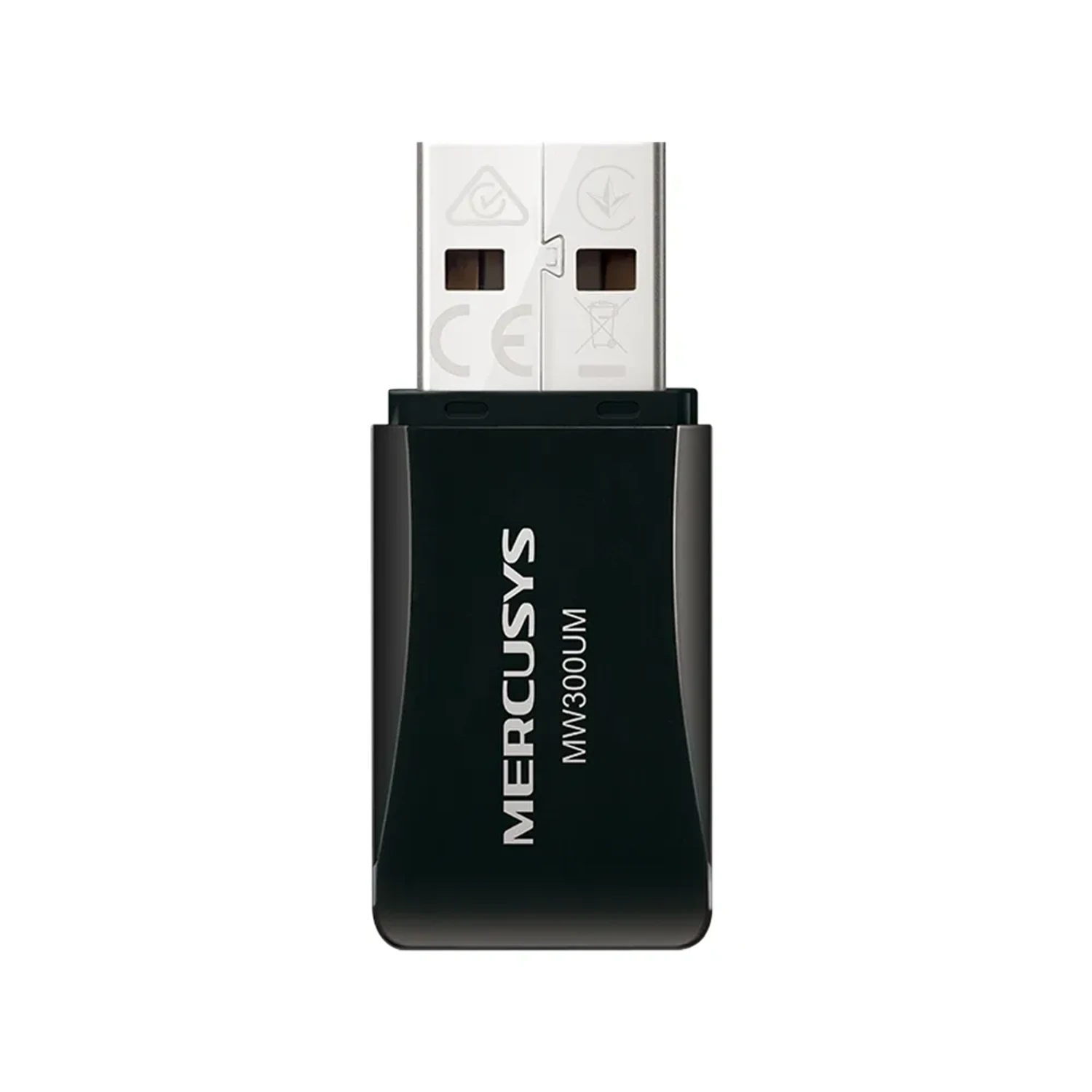Adaptador USB MERCUSYS WiFi 4 N300 single band (2.4GHz), hasta 300Mbps, diseño mini, USB 2.0, antena interna, estándar 802.11n.