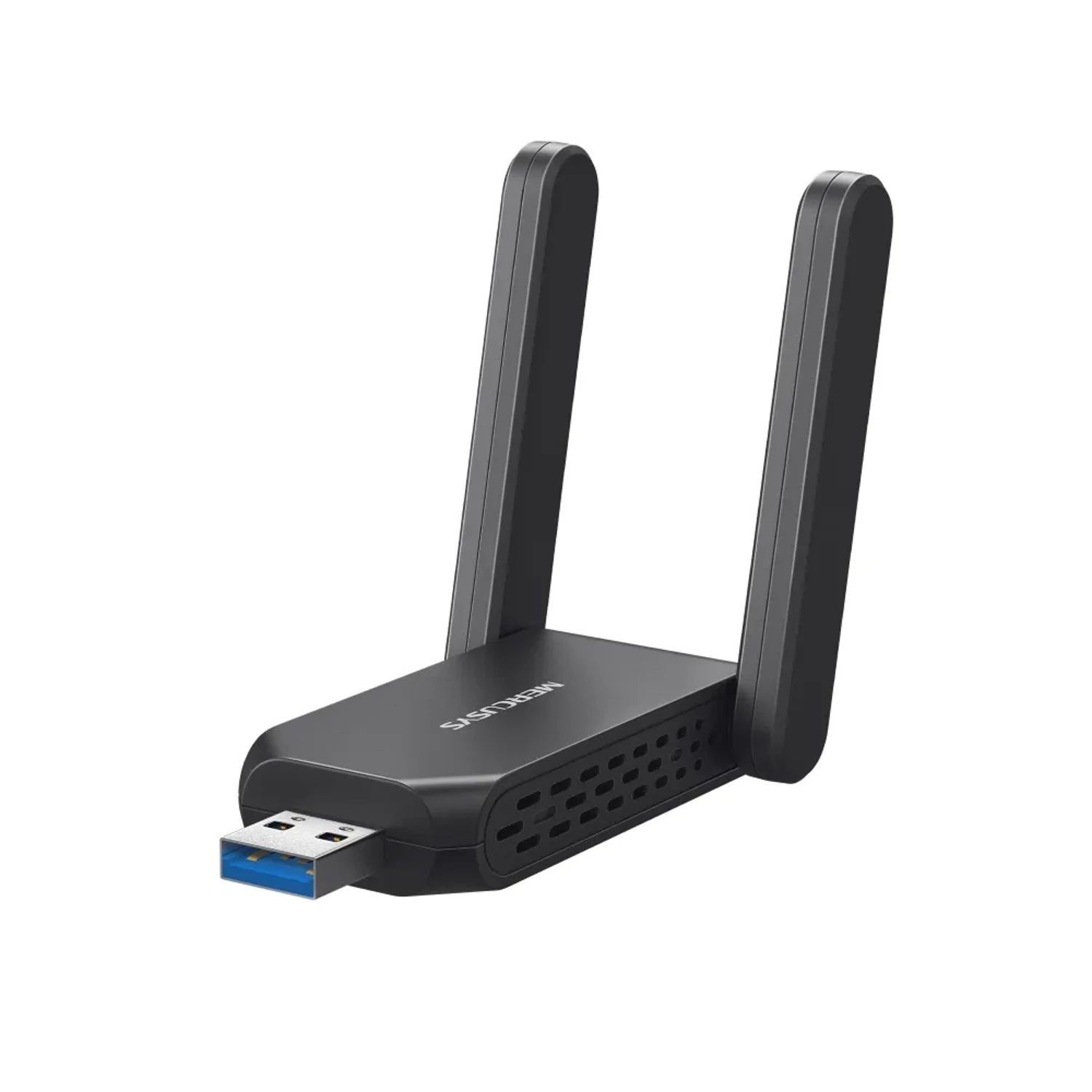 Adaptador USB MERCUSYS WiFi 6 AX1800 dual band (5GHz/2.4GHz), hasta 1800Mbps, 2 antenas, USB 3.0, MU-MIMO, alta cobertura.