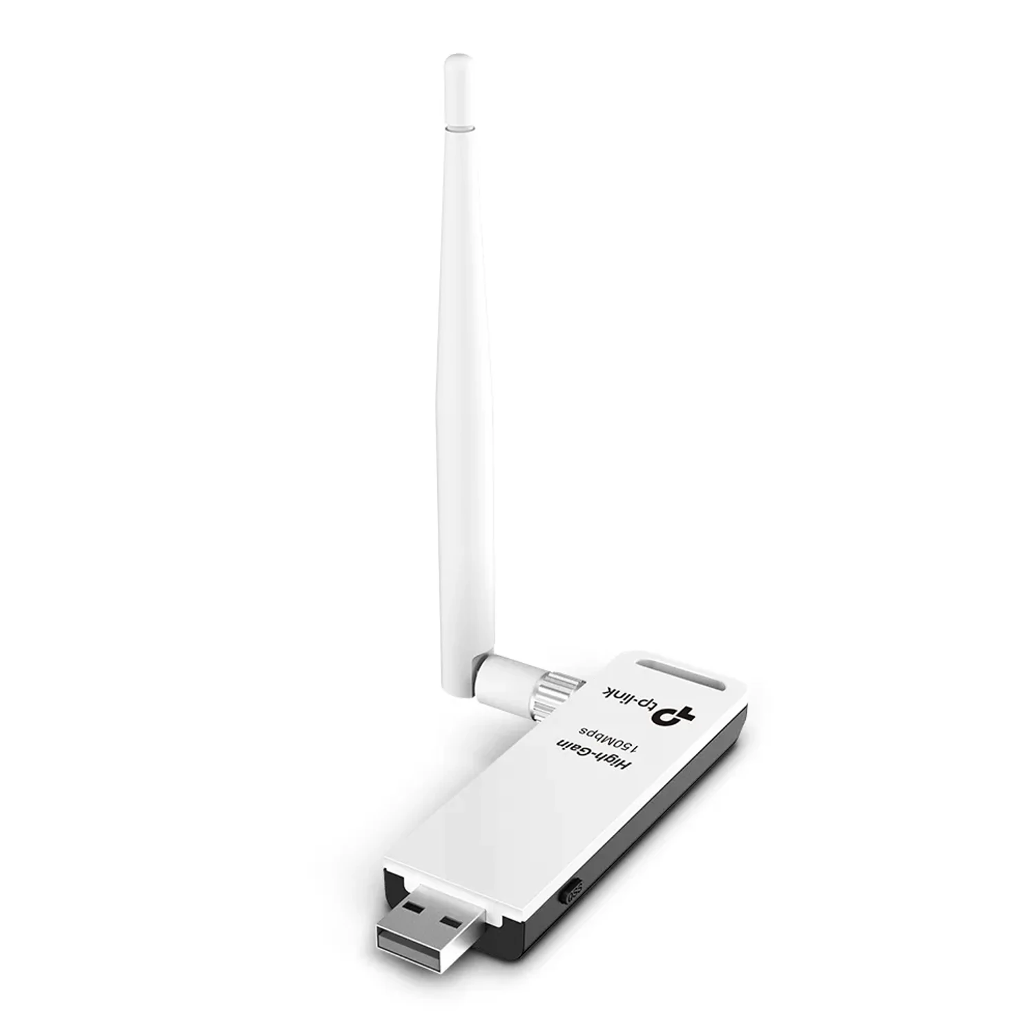 Adaptador USB TP-LINK WiFi 4 N150 single band (2.4GHz), hasta 150Mbps, 1 antena externa, interfaz USB 2.0, WPA/WPA2.