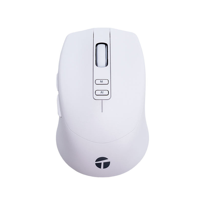 Mouse inalámbrico con IA Teros TE-1250AI · 3200 DPI · Bluetooth · 2.4 GHz · Blanco