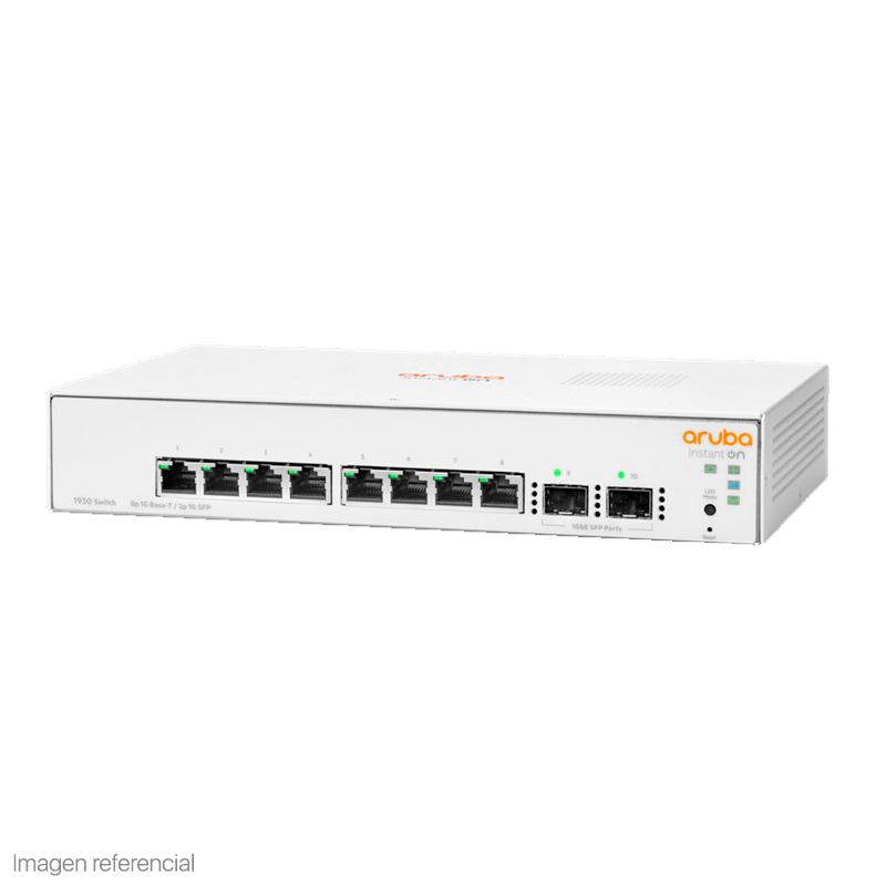 Switch HPE Aruba Instant On 1930 · 8 puertos Gigabit · 2 SFP