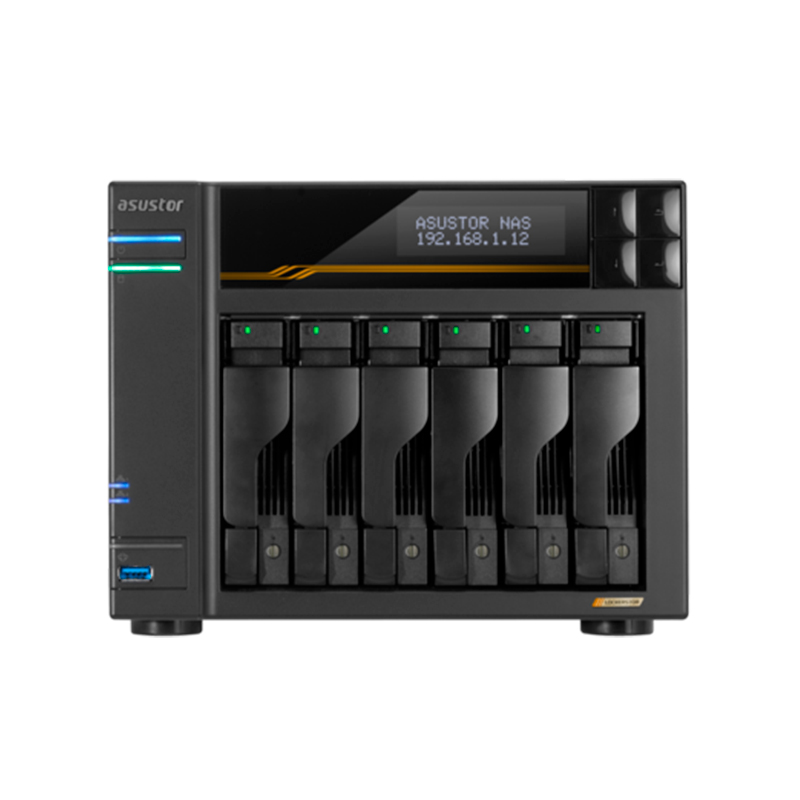 NAS Asustor Lockerstor 6 Gen3 AS6806T · 6 bahías · Ryzen V3C14 · 16 GB DDR5 ECC