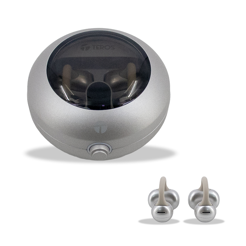Audífonos inalámbricos ear-clip Teros TE-80712NE · Bluetooth 5.4 · Gris