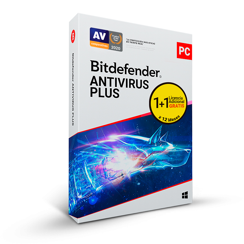 Bitdefender Antivirus Plus · 1+1 PC · 12 meses