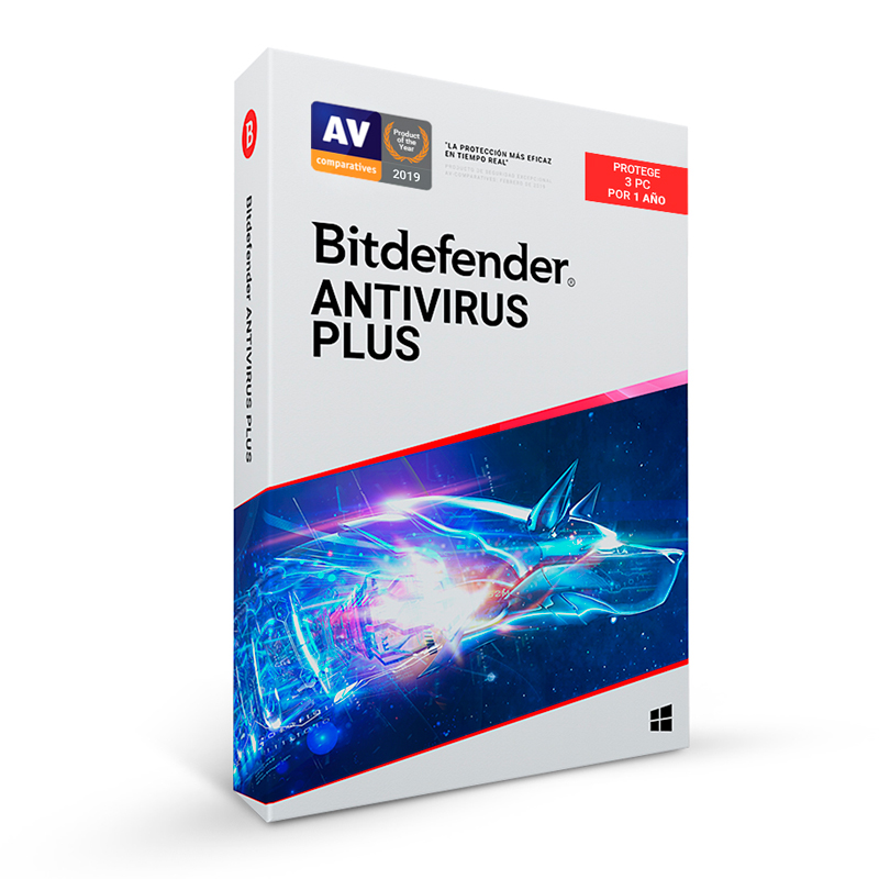 Bitdefender Antivirus Plus · 3 PC · 12 meses