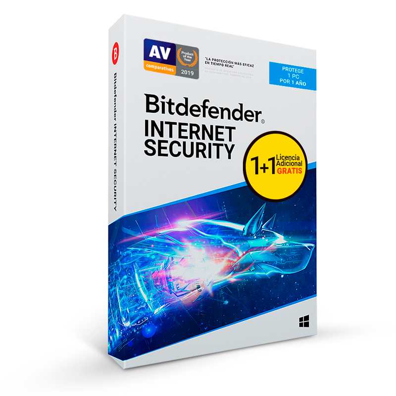 Bitdefender Internet Security · 1+1 PC · 12 meses
