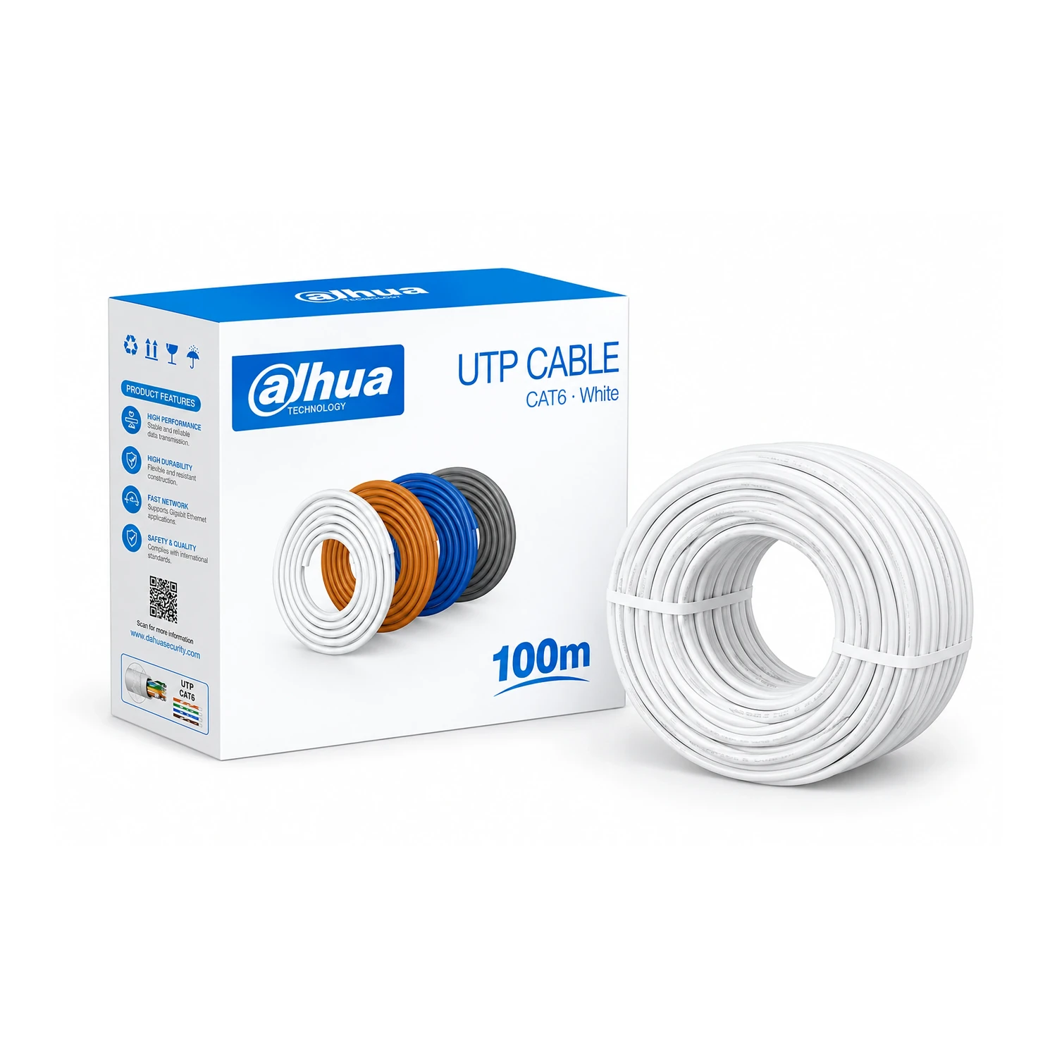 CABLE DE RED UTP CAT6, ROLLO 100 METROS