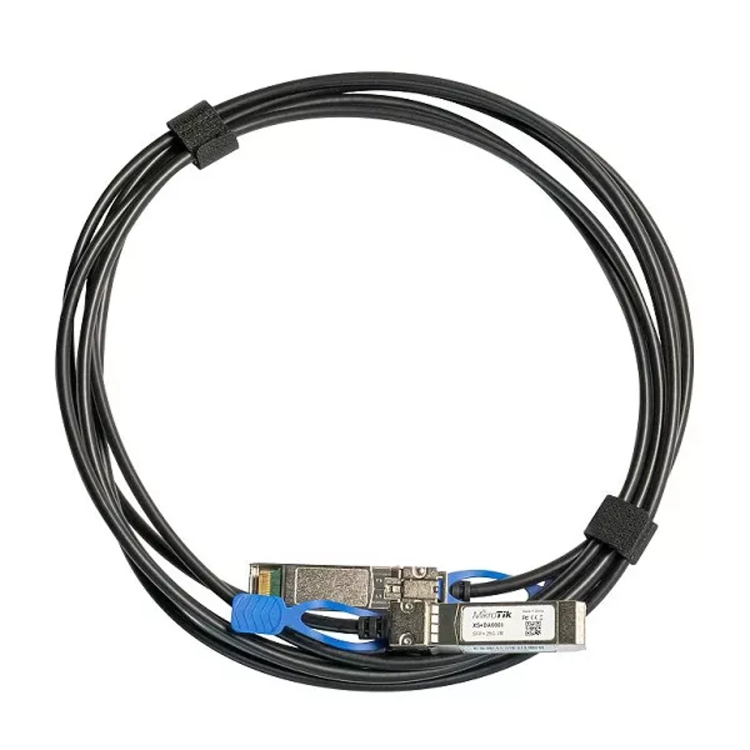 CABLE PARA CONEXION DE 2 DISPOSITIVOS SFP/SFP+/SFP28 (POR EJEMPLO, DOS UNIDADES DE NUESTRO NUEVO CCR2004-1G-12S+2XS) PARA DISTANCIAS MUY CORTAS, DENTRO DE RACKS Y ENTRE RACKS ADYACENTES.