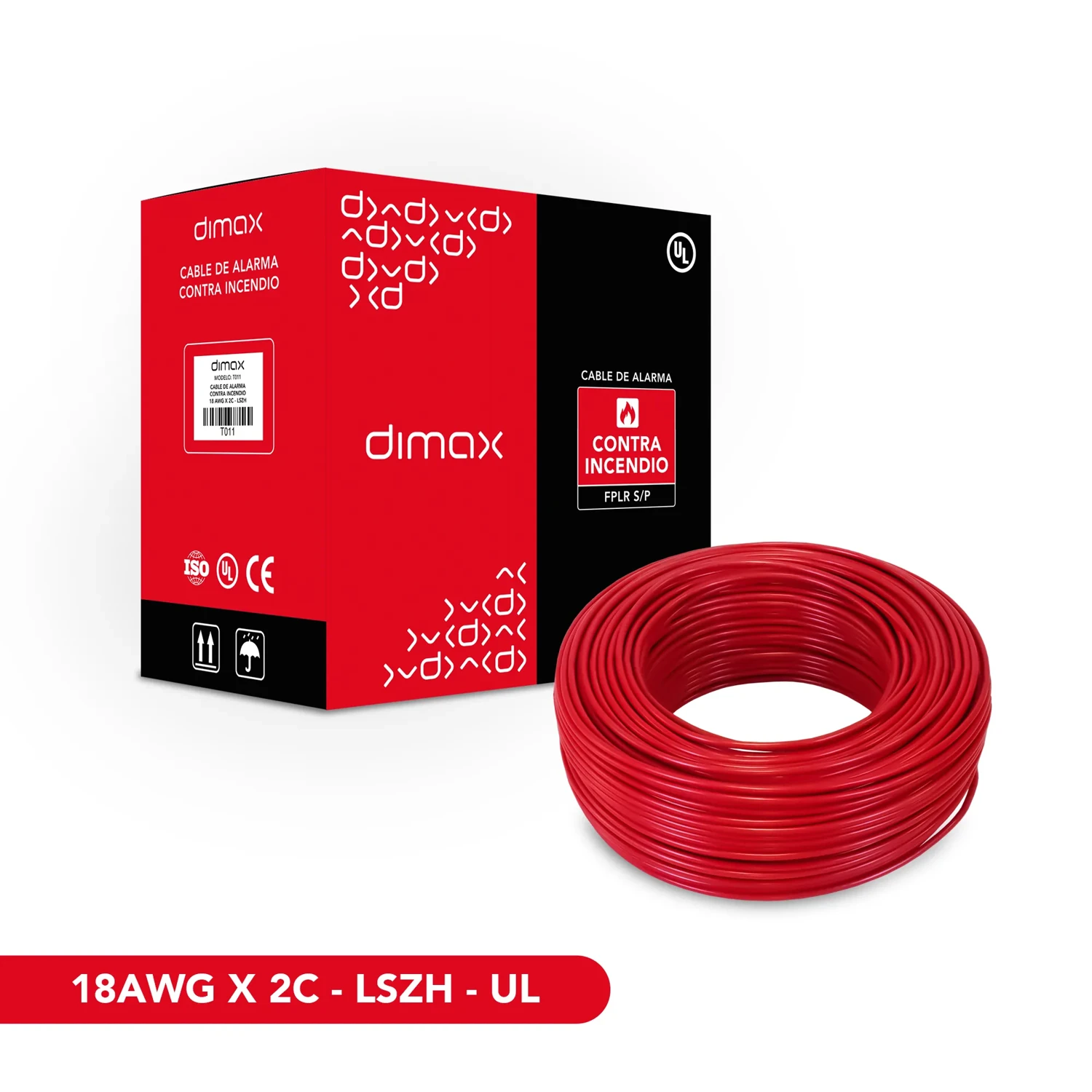 CABLE SOLIDO FPLR 2X18 SIN BLINDAJE-TRENZADO UL-LSZH 305M
