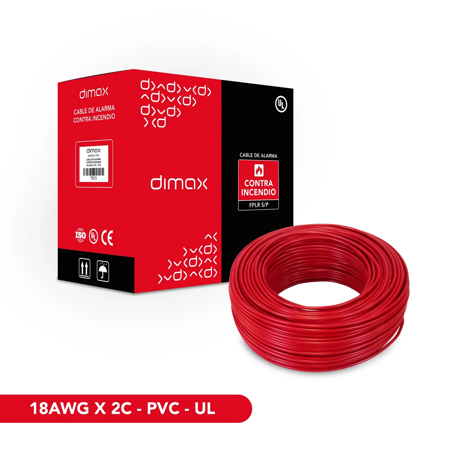 CABLE SOLIDO FPLR 2X18 SIN BLINDAJE-TRENZADO UL 305M