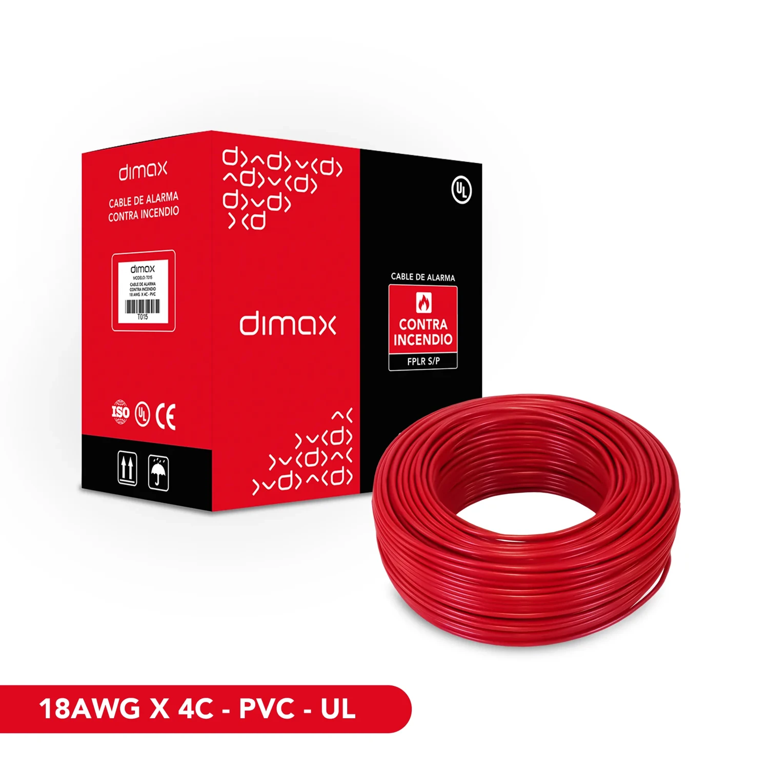 CABLE SOLIDO FPLR 4X18 SIN BLINDAJE-TRENZADO UL 305M