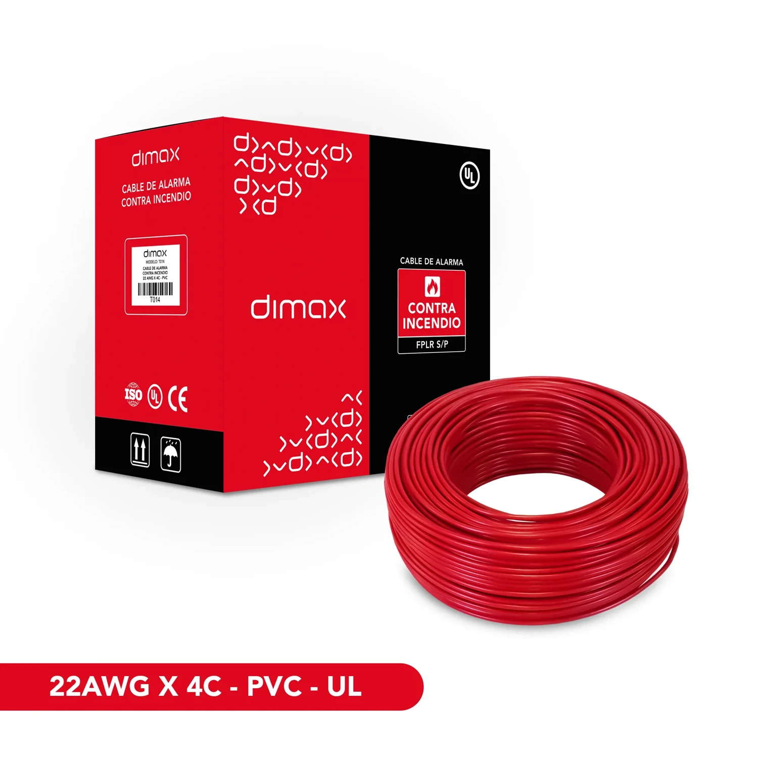 CABLE SOLIDO FPLR 4X22 SIN BLINDAJE-TRENZADO UL 305M
