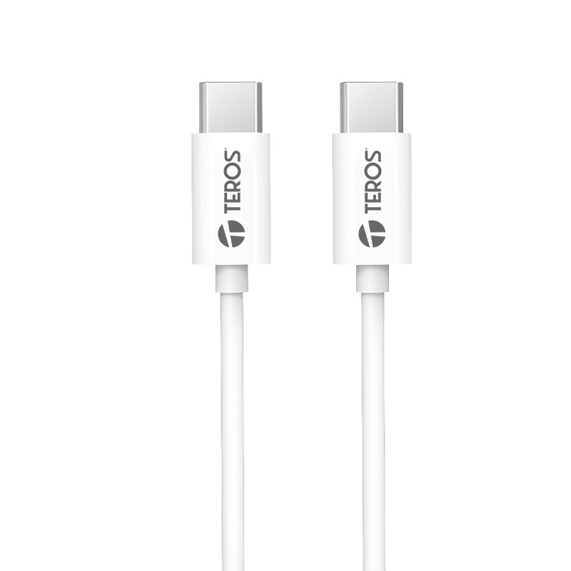 Cable Teros TE-70209W USB-C a USB-C · 60W · 3A · Blanco