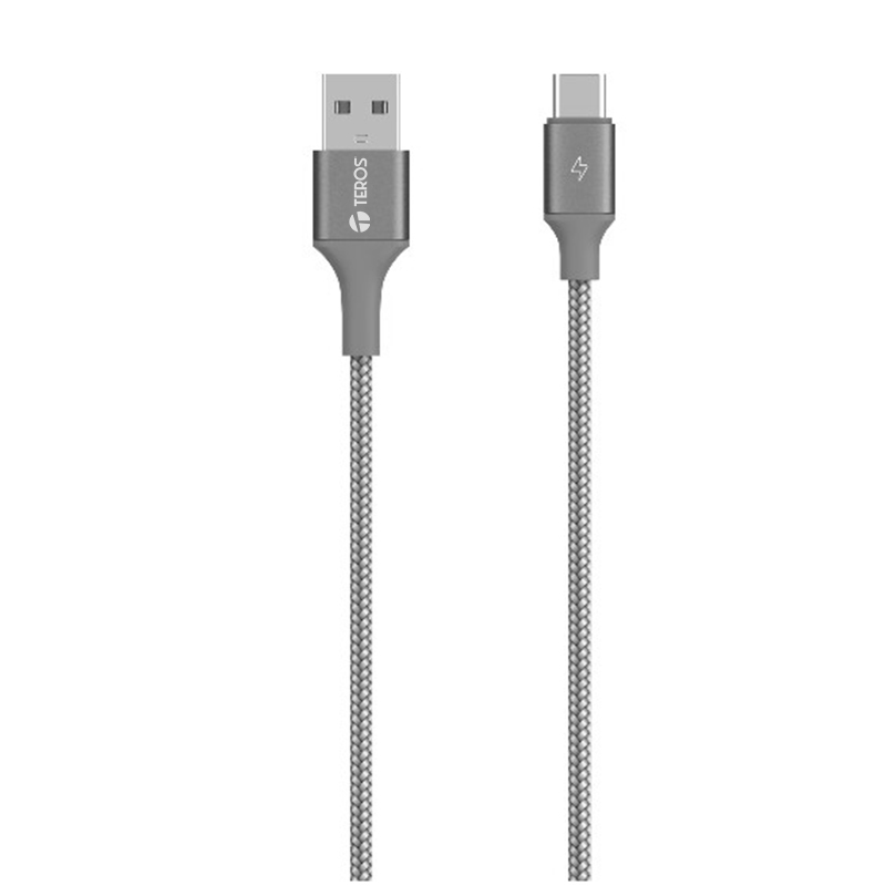 Cable Teros TE-70211 USB-A a USB-C · 60W · 3A · Gris