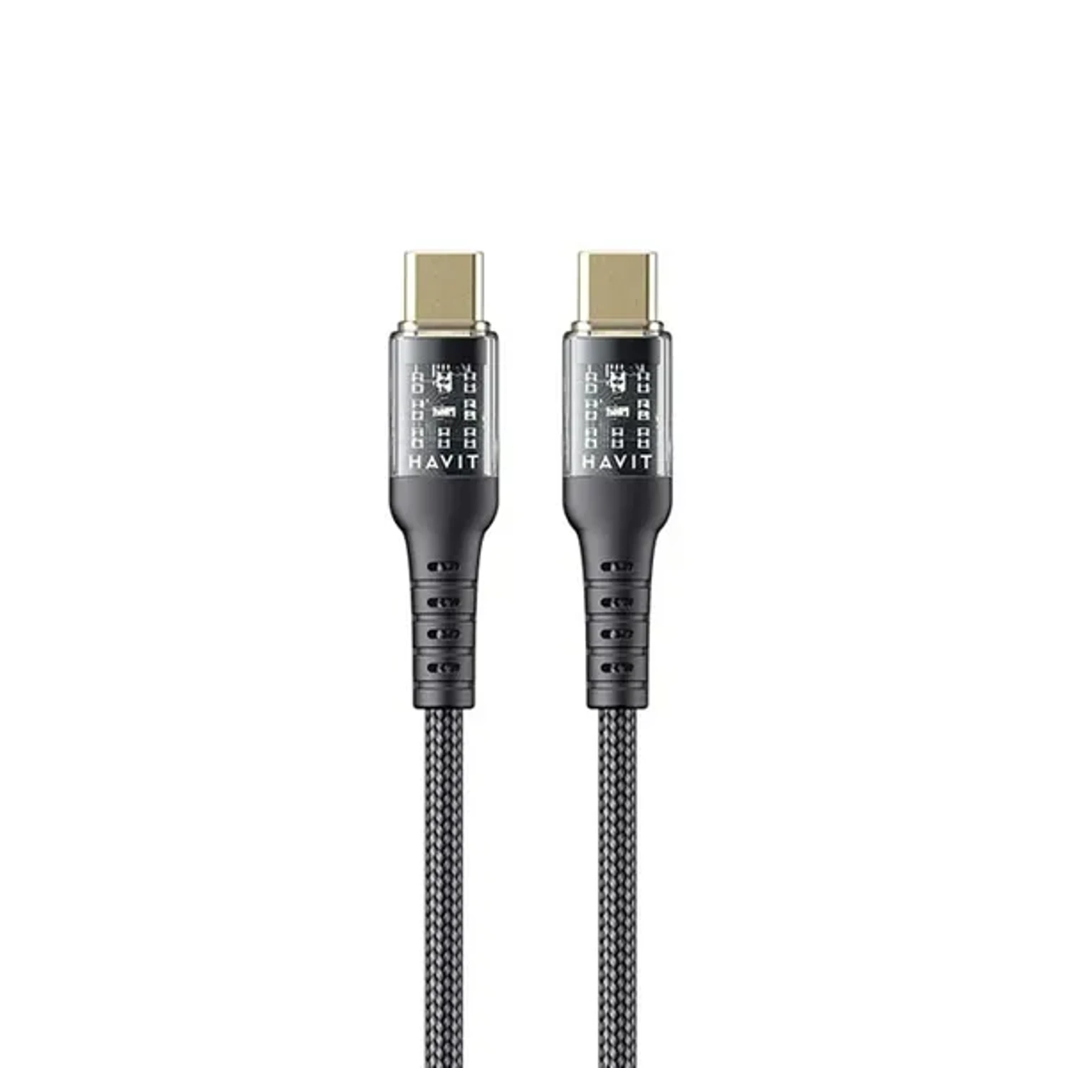 CABLE USB TIPO C A C - NEGRO - 1 MTS - MATERIAL NYLON TRENZADO - PN INTERNAL CB6240