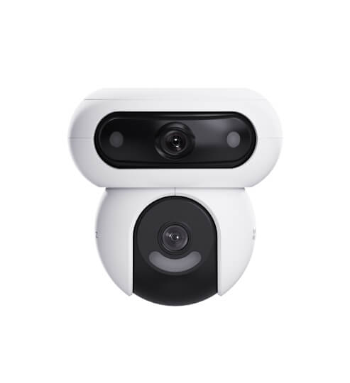 Cámara IP PT exterior EZVIZ H90 · Doble lente · 8 MP · Wi-Fi · 2.8 mm + 6 mm