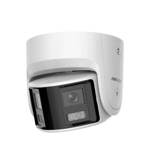 Cámara IP turret panorámica ColorVu Hikvision DS-2CD2347G2P-LSU/SL · 4 MP · estrobo y alarma audible