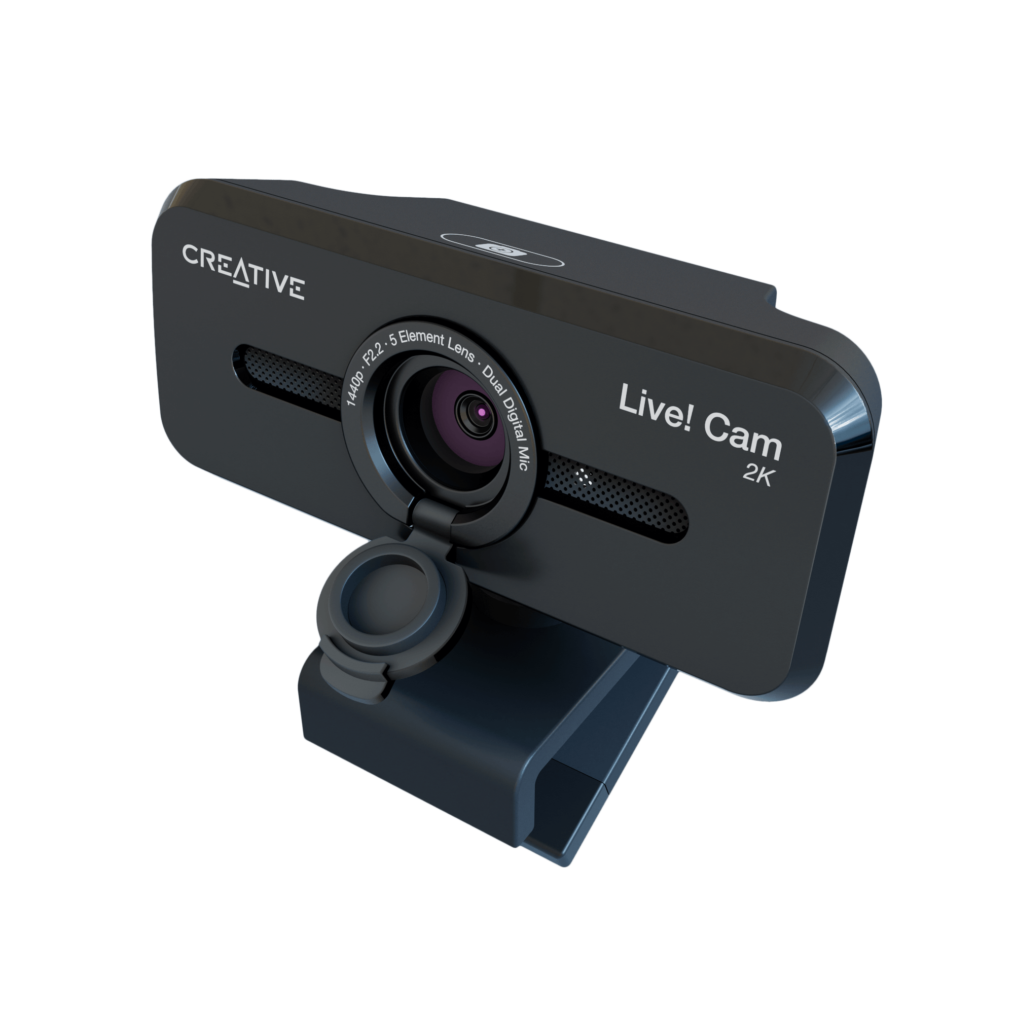 Cámara web Creative Live! CAM Sync V3 2K QHD1440P 4X Zoom dual MIC USB C/Tapa · Negro