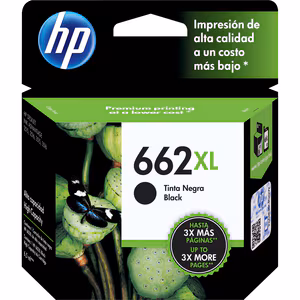 Cartucho de tinta HP 662XL Inyección de tinta · Negro · Original