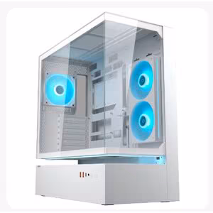 Case FV235 White / Mid tower / CFV Airflow / Tempered Glass Front / Tool-less side panel / ARGB hub included