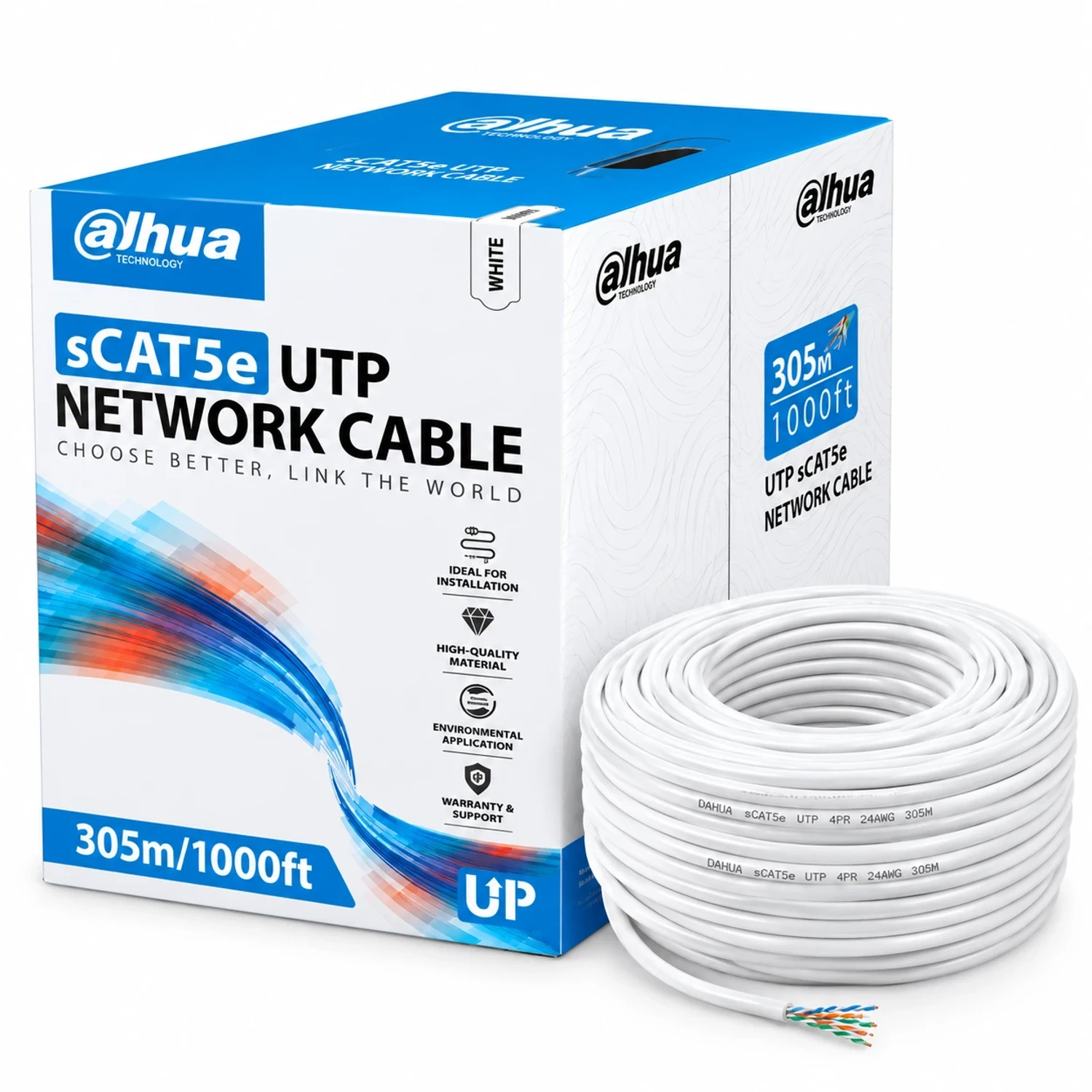 CAT5E U UTP COBRE PURO 305 M BLANCO POE CPR ECA