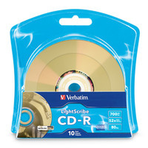 CD-R LightScribe Verbatim · 700 MB · 52x · Pack de 10
