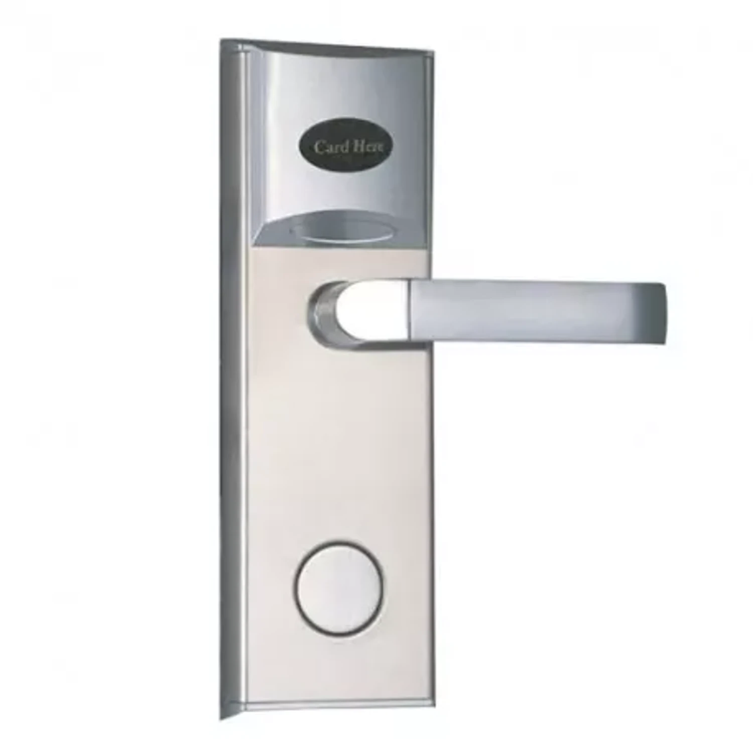 CERRADURA ELECTRÓNICA DE PROX. MIFARE-1,13.56MHZ,(DERECHA) ACERO INOXIDABLE,ELEGANTE Y FIRME/CINCO PESTILLOS ESTÁNDAR U.S./PARA PUERTAS CON GRUESO DE 35MM A 55MM/ALARMA DE BAJA TENSIÓN-