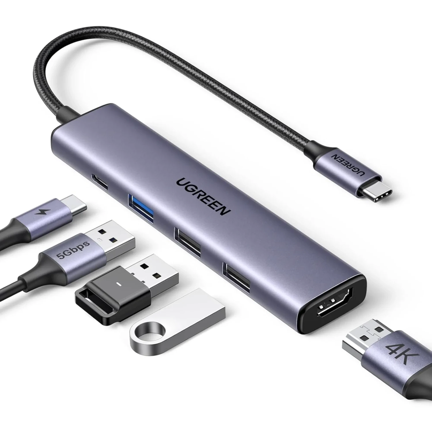 CM478 - ADAPTADOR REVDOCK USB-C HUB 5 EN 1 - USB-C A HDMI - 1 USB3.0 A+2 USB2.0 A+ PD