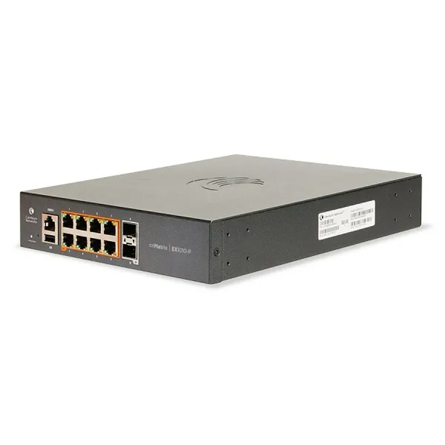 CNMATRIX EX1010-P, INTELLIGENT ETHERNET POE+ SWITCH, 8 1GBPS AND 2 1GBPS SFP FIBER PORTS - NO PWR CORD.