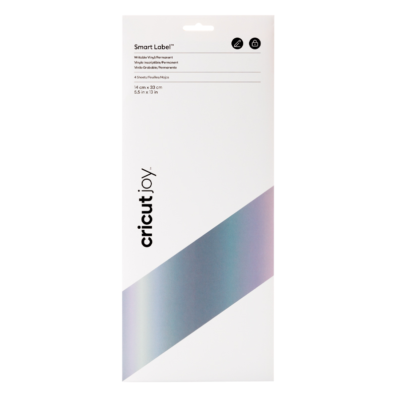Vinilo permanente escribible Cricut Joy Smart Label · Plateado · 13.9 x 33 cm