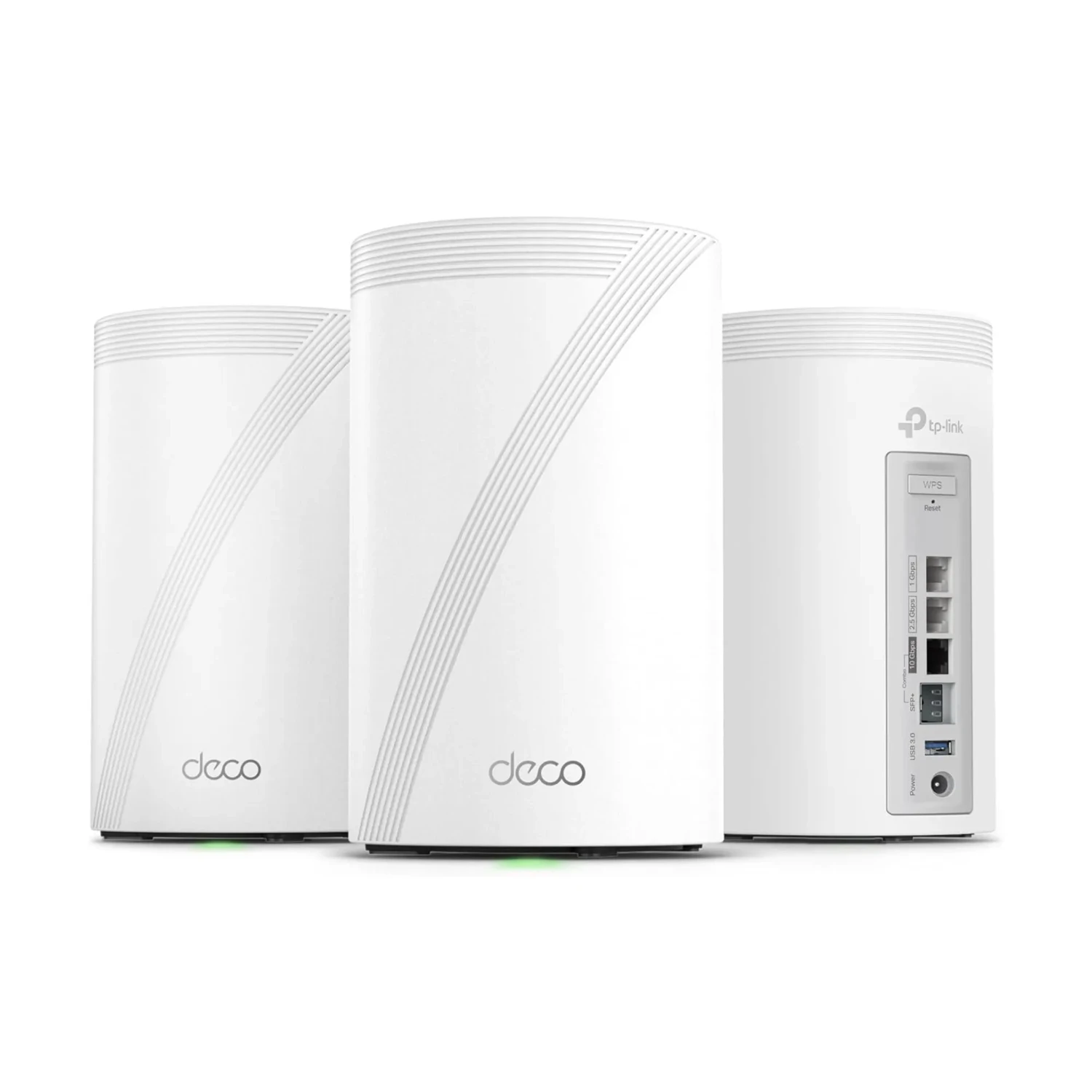 Deco BE77(3-Pack) TP-LINK Sistema Mesh WiFi7 tri band BE17000, 688+4324+11530 Mbps, antenas internas, 10G+2.5G+GE, USB3.0, MLO, OFDMA, MU-MIMO, 320MHz, HomeShield, AI Mesh.
