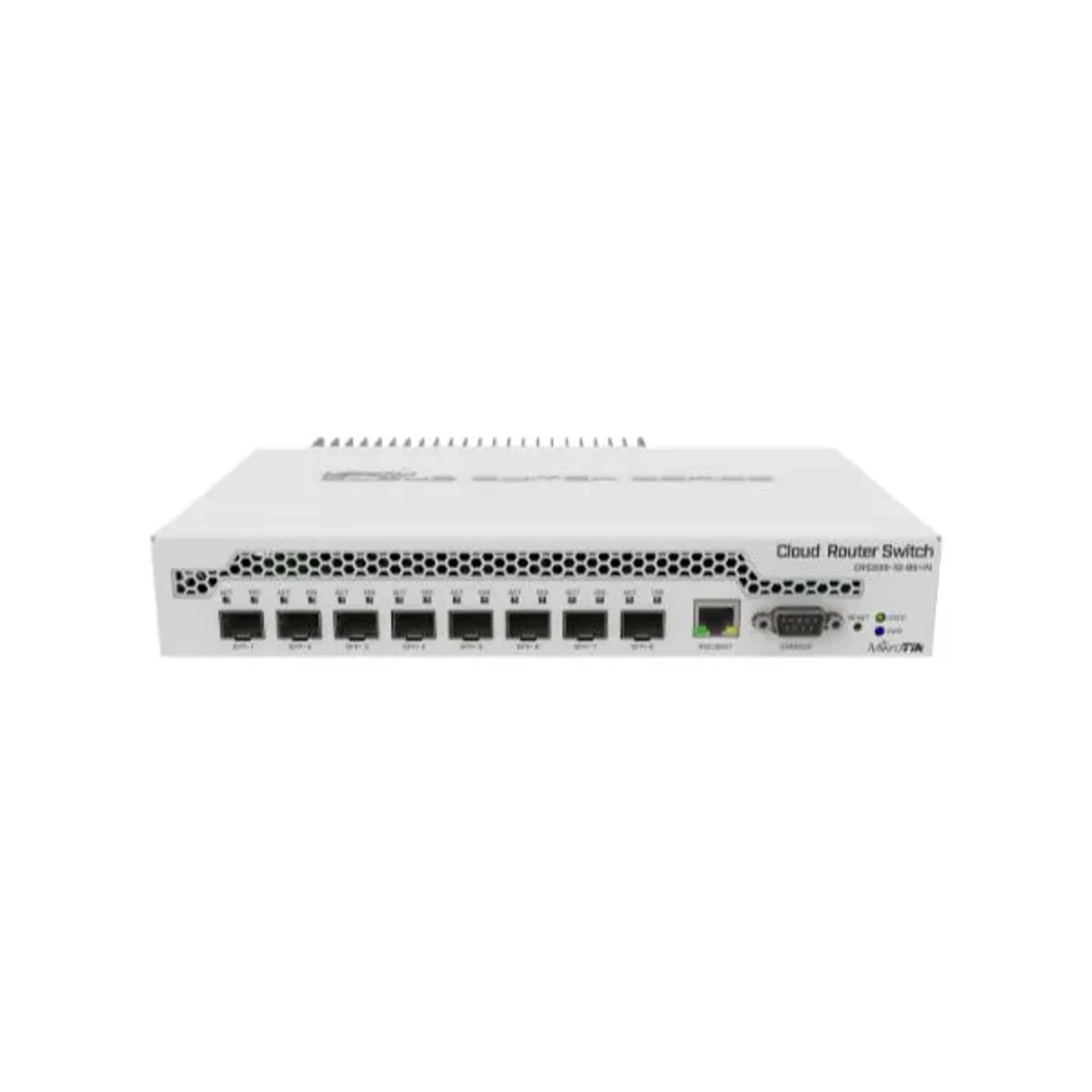 dual-core 800MHz CPU, 512MB RAM Flash 16 MB SwOS / RouterOS (Dual boot) 8 ports SFP+