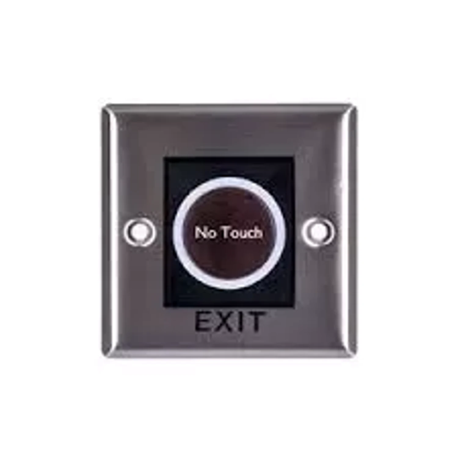 ECO - BOTON DE SALIDA SIN TOQUE CUADRADO METALICO TECNOLOGÍA OPTICA INFRARROJA IP55 PARA CONTROL DE ACCESO MATERIAL DE ALUMINIO RANGO DE LECTURA: 0.1-10CM CONTACTO SECO NC/NO/COM LEDS