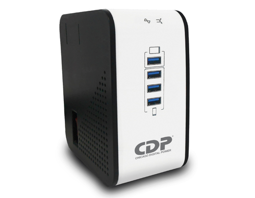 Regulador de voltaje CDP R2CU-AVR1008i · 1000VA/500W · 4 puertos USB