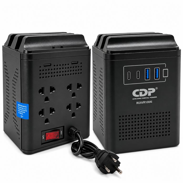 Estabilizador CDP RUAVR1004I 1000VA/500w 4 salidas/2 USB-A/2 USB-C