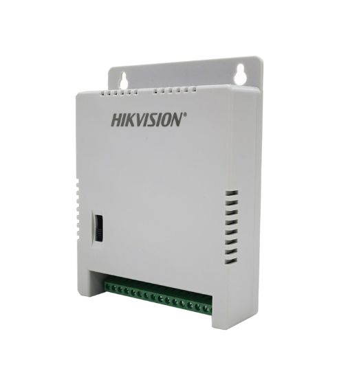 Fuente regulada centralizada Hikvision DS-2FA1205-C8 · 8 canales · 12 VDC 1 A por canal · 220 V