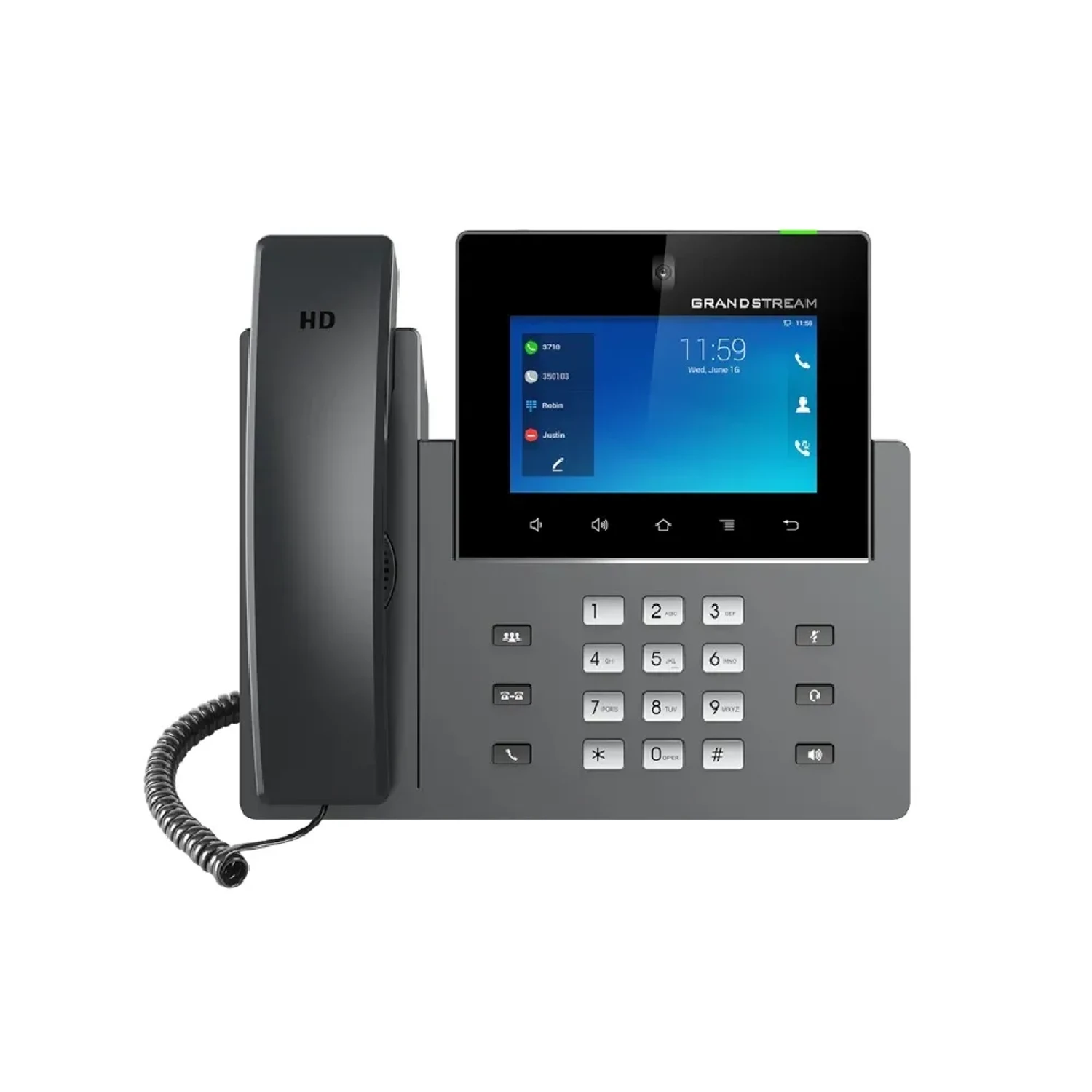 Hasta 16 líneas SIP Multi-Touch de 5" (1280 x 720) CMOS inclinable de 2MP Wi-Fi 5, Bluetooth 5.0 Android 11