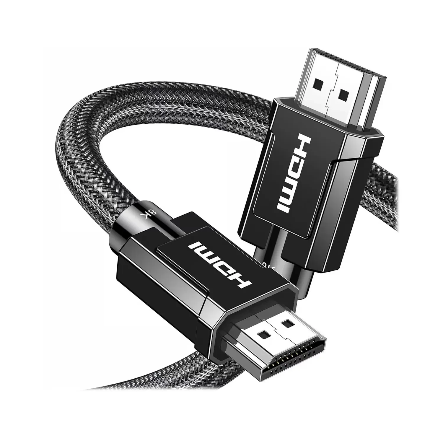 HD135 - CABLE HDMI 8K MACHO/ MACHO REDONDO TRENZADO - 1 MT- GRIS