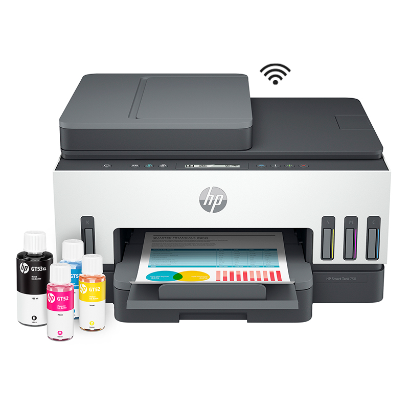Multifuncional HP Smart Tank 750 · Wi-Fi · Bluetooth LE · LAN