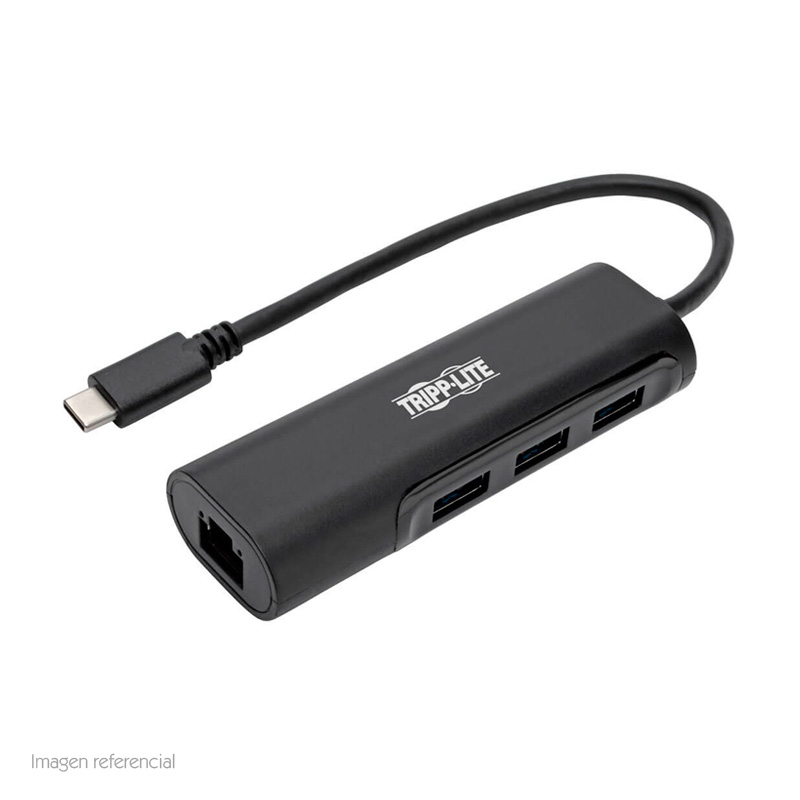 Hub USB-C Tripp Lite U460-003-3A1GB · 3 puertos USB 3.1 · RJ45